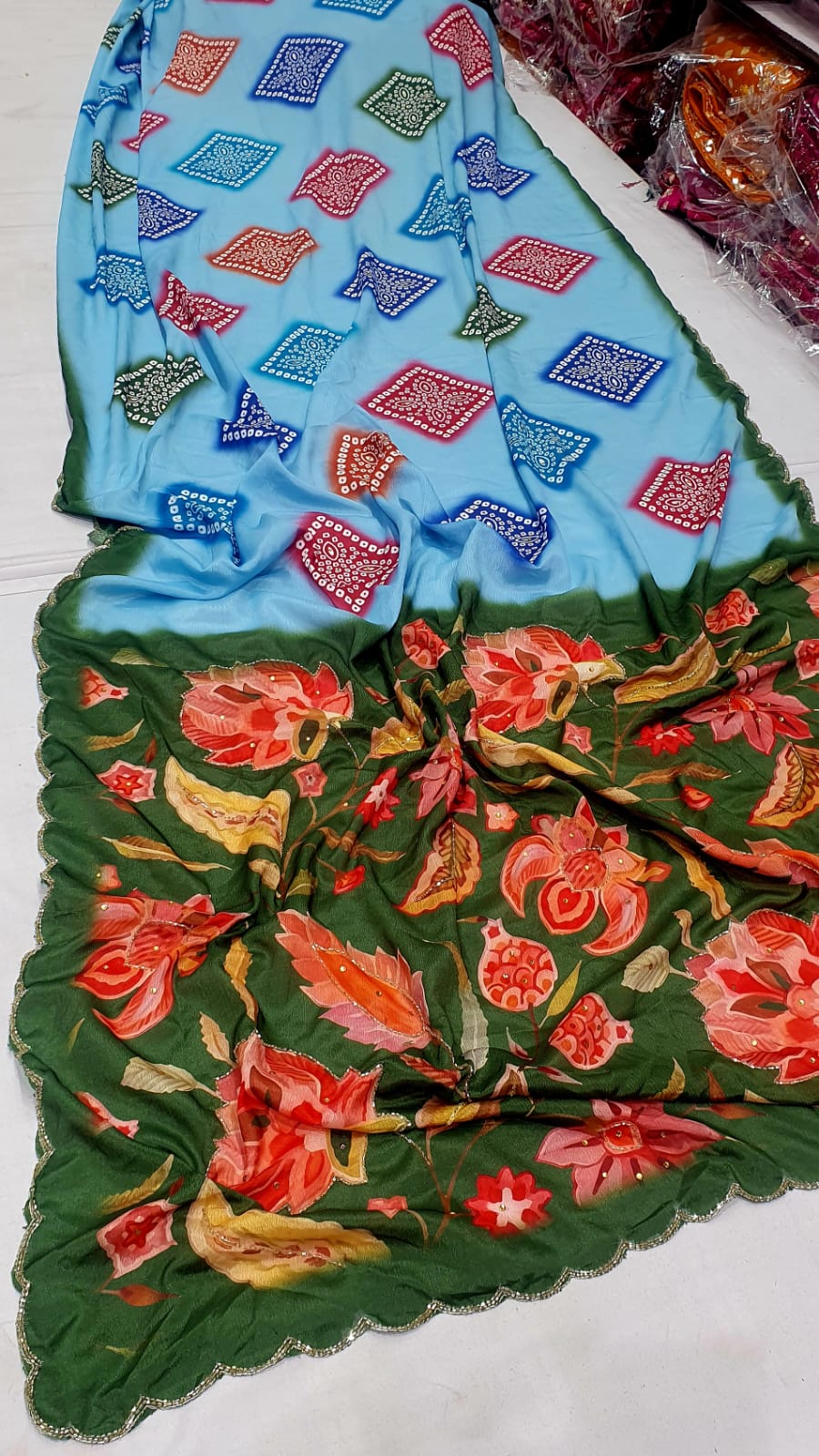 Designer Floral Print Saree