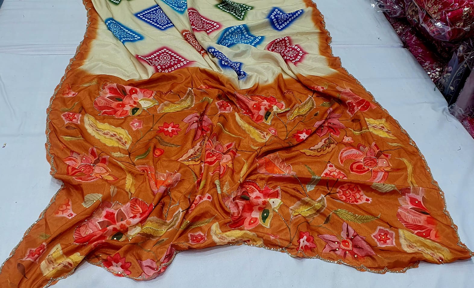 Designer Floral Print Saree