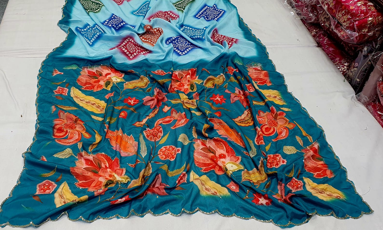 Designer Floral Print Saree