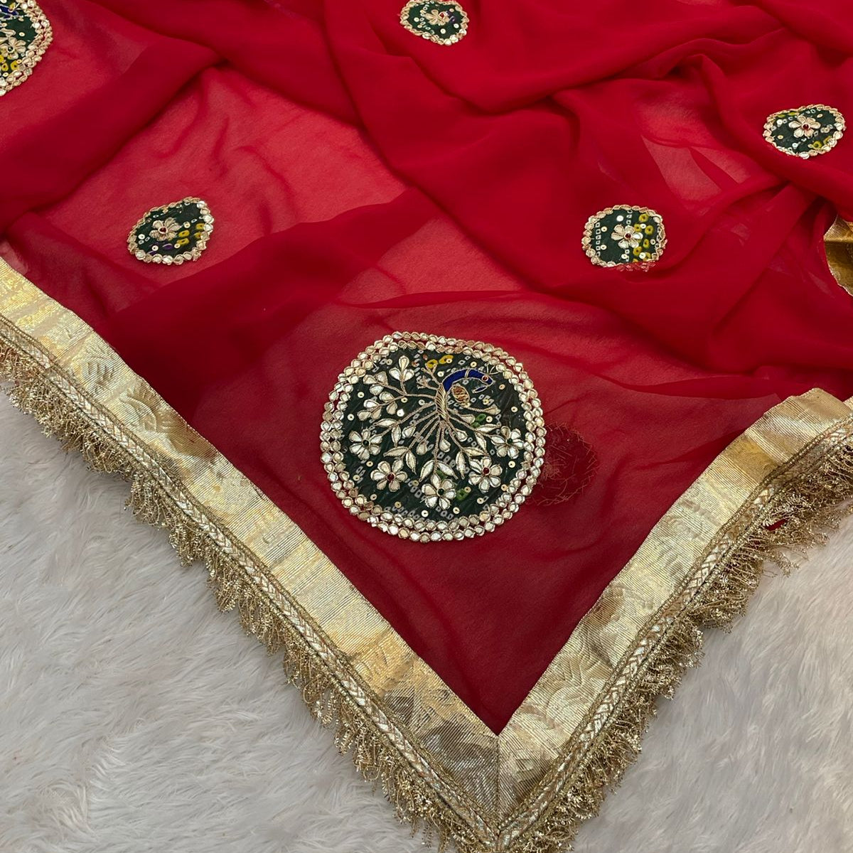 Peacock Elegance Designer Saree