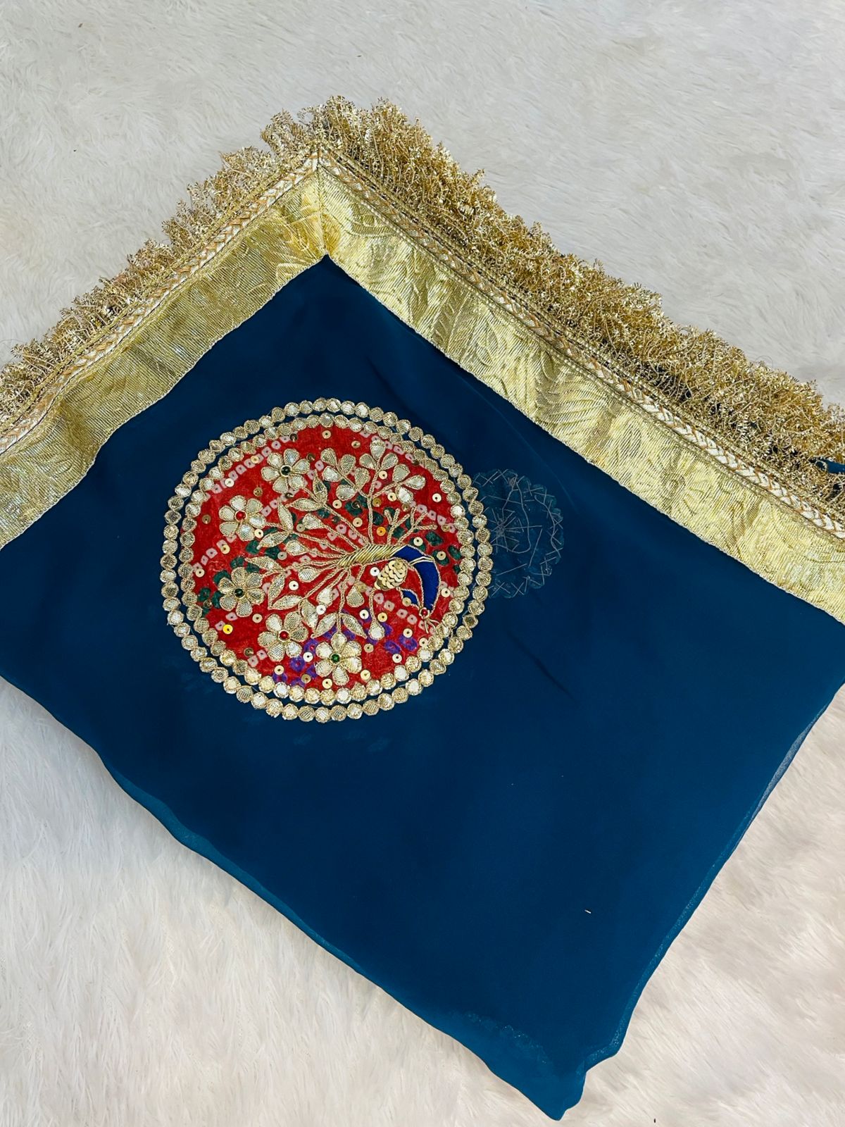 Peacock Elegance Designer Saree