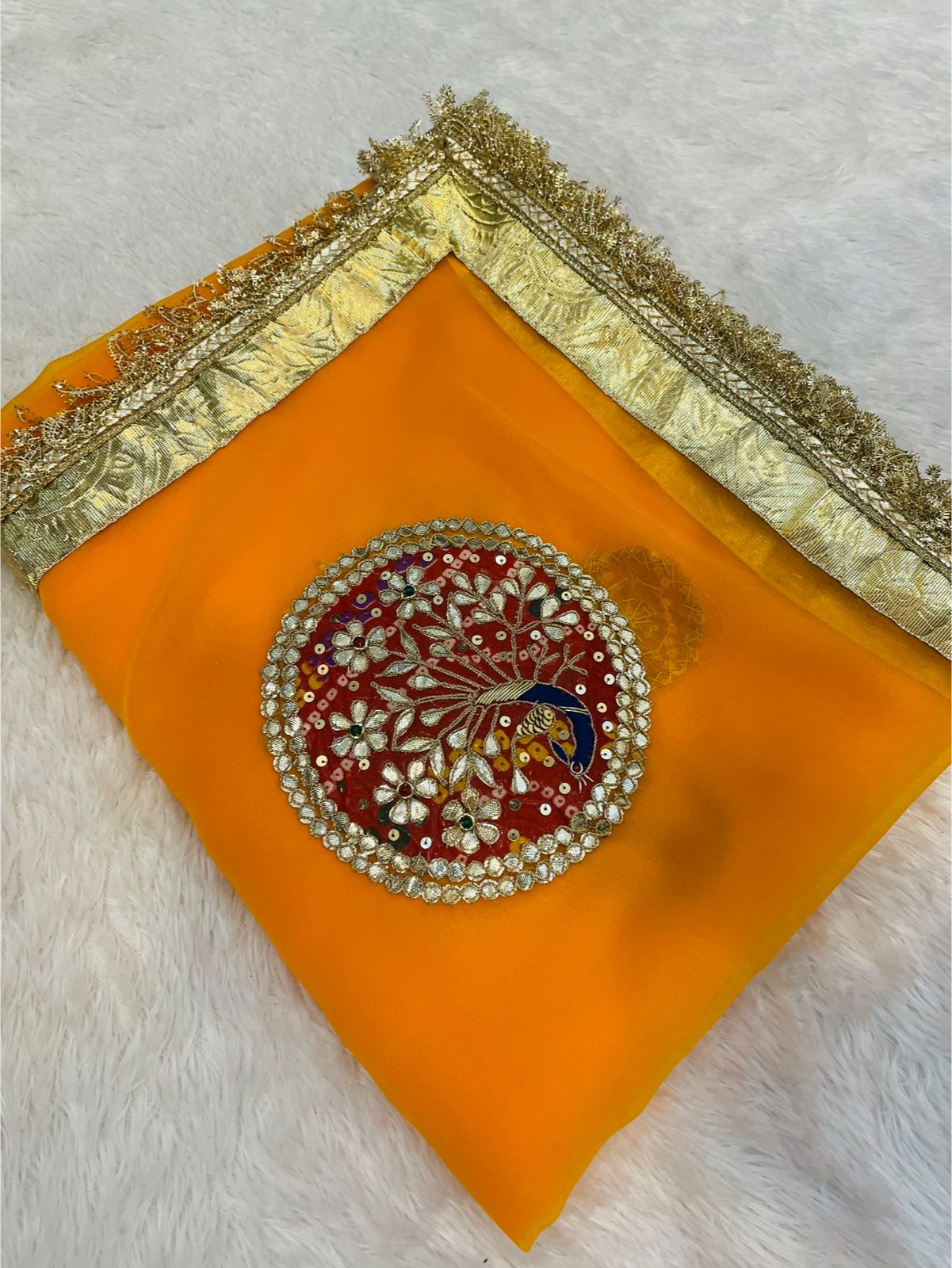 Peacock Elegance Designer Saree