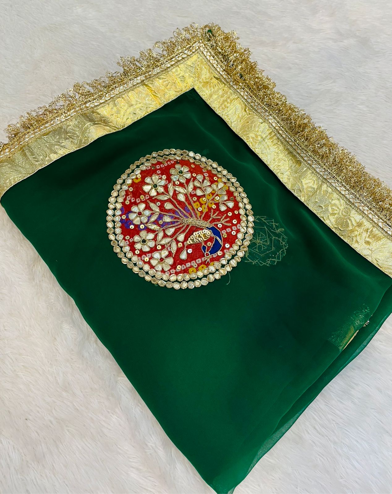 Peacock Elegance Designer Saree