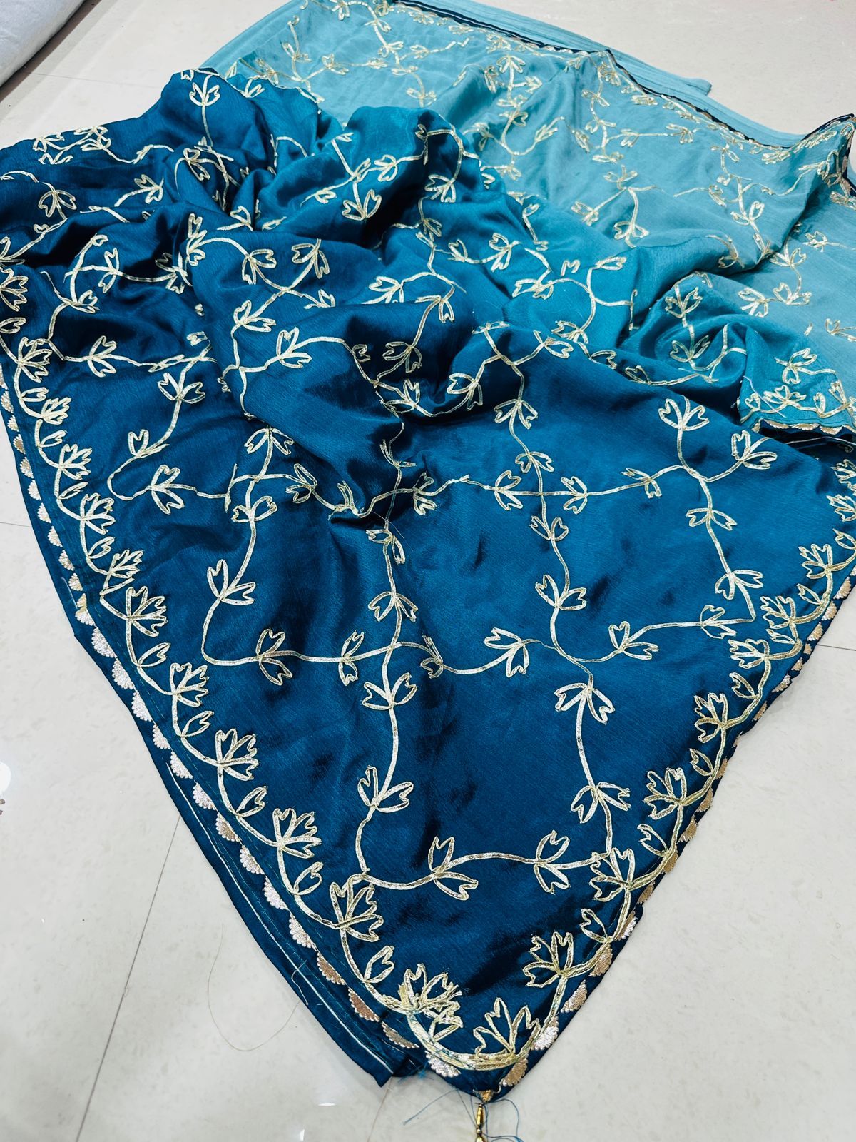 Graceful Gold Thread Embroidered Saree