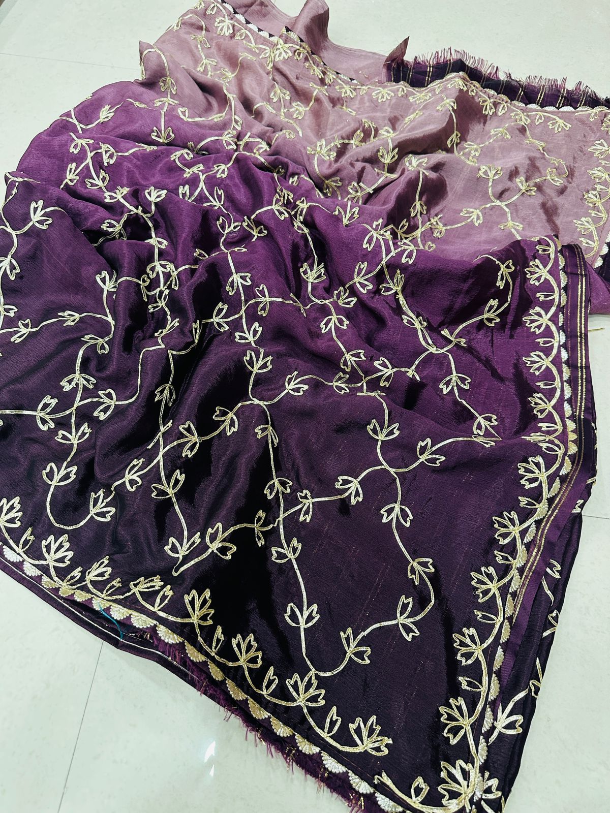 Graceful Gold Thread Embroidered Saree