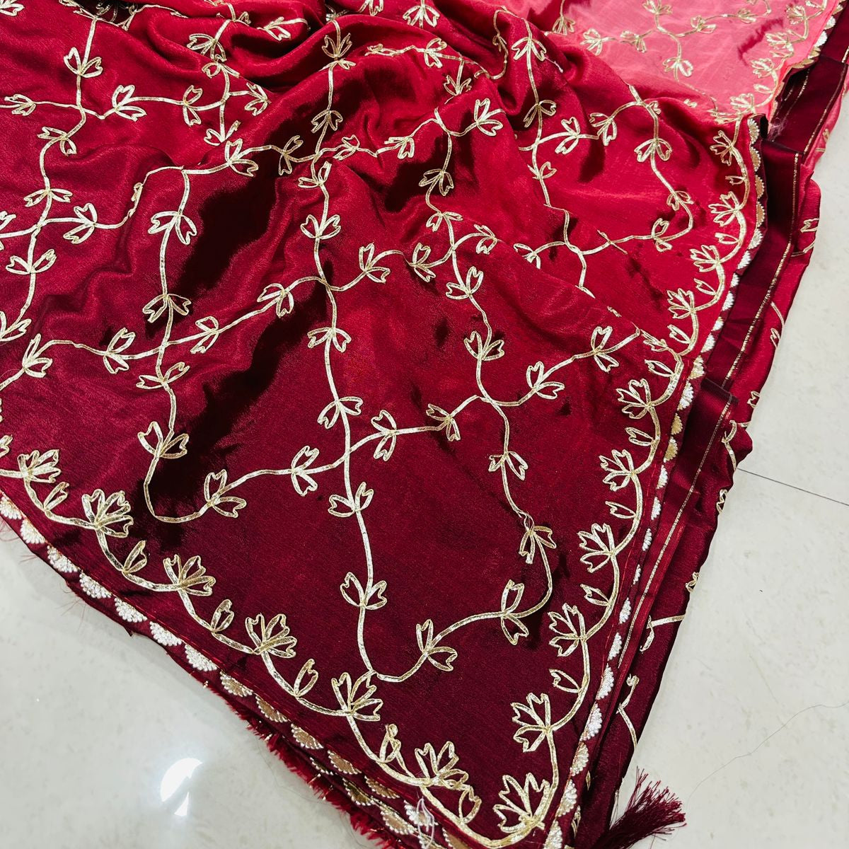 Graceful Gold Thread Embroidered Saree