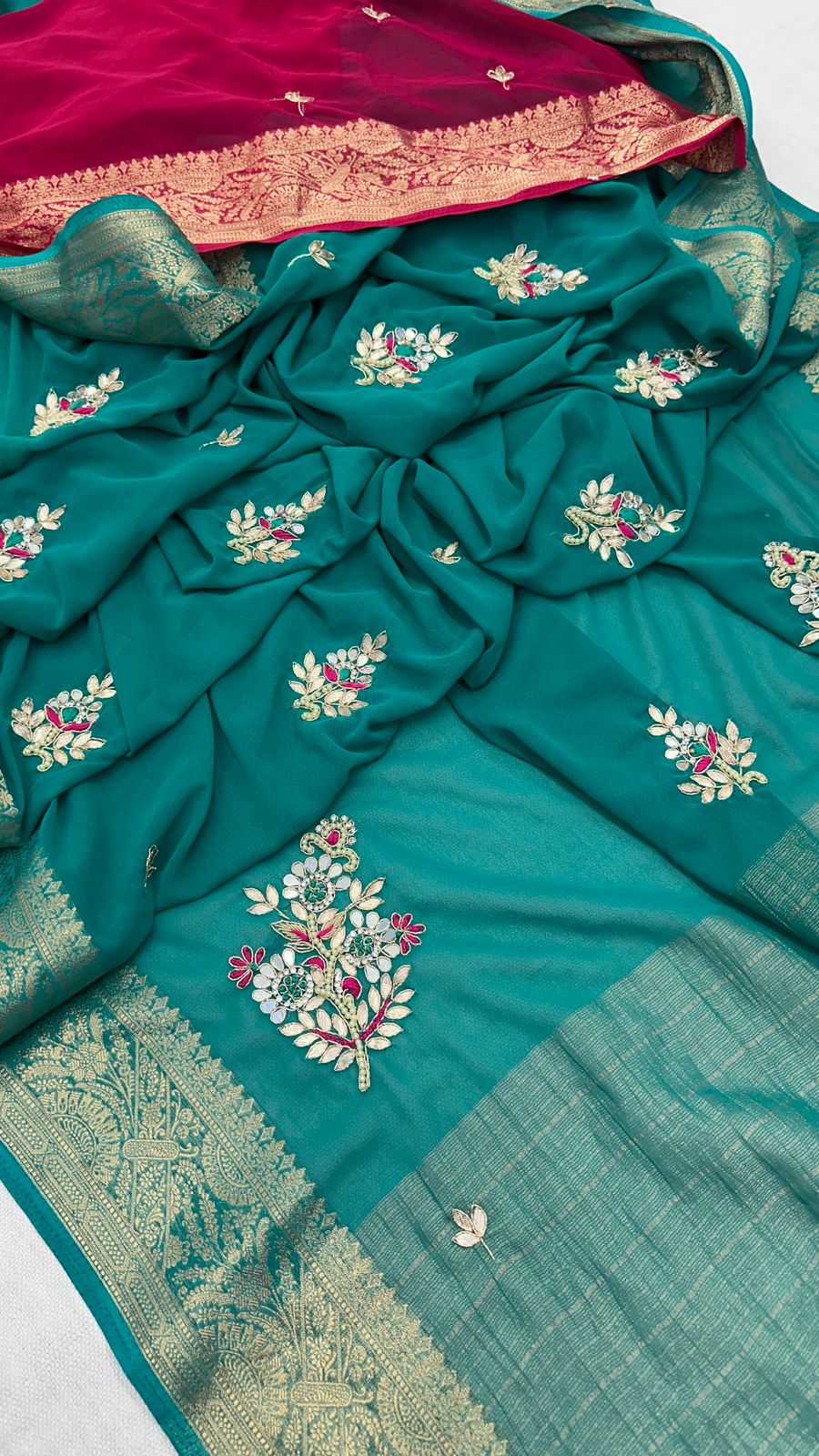 Royal Gulnaar Hand-Embroidered Saree