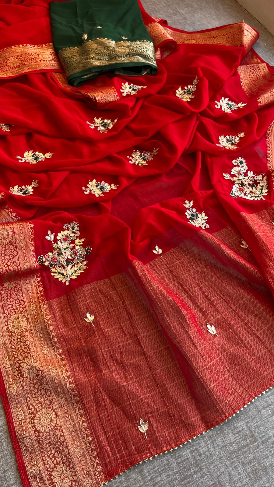 Royal Gulnaar Hand-Embroidered Saree