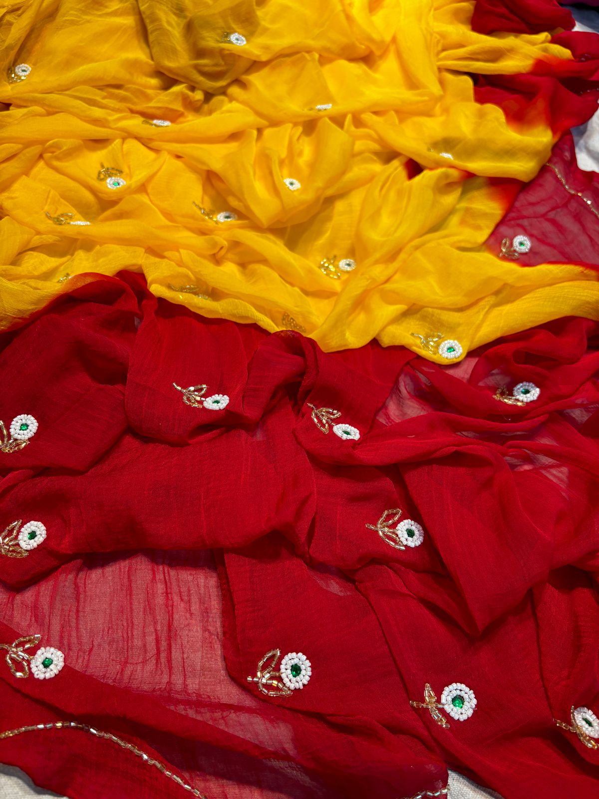 Contrast-Shaded Festive Saree