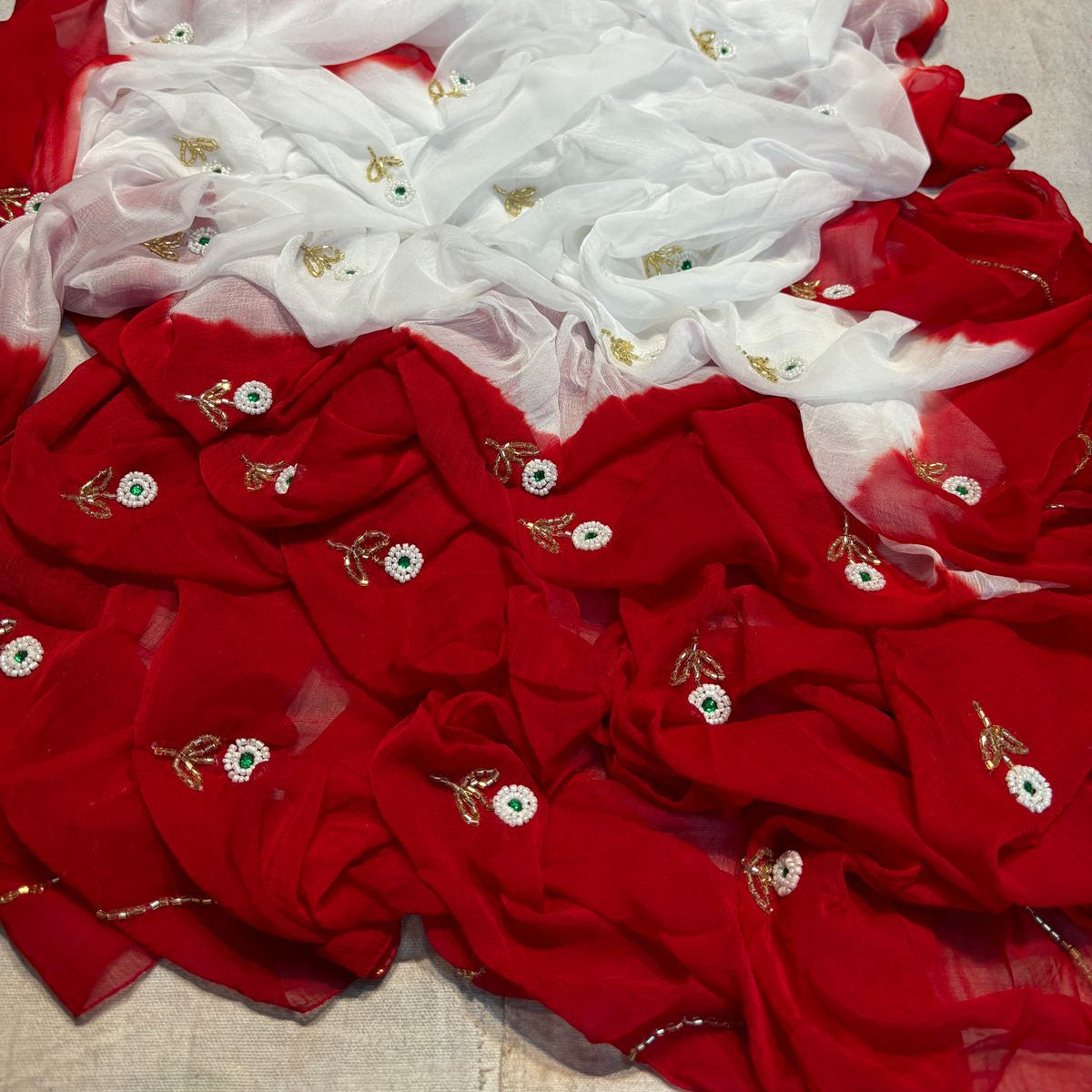 Contrast-Shaded Festive Saree