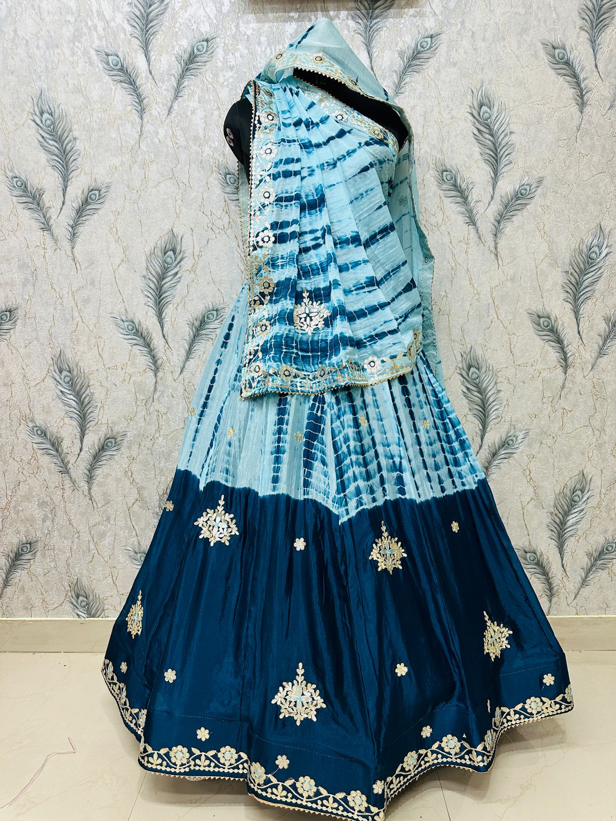 Rangrez Tie-Dye Silk Lehenga Set