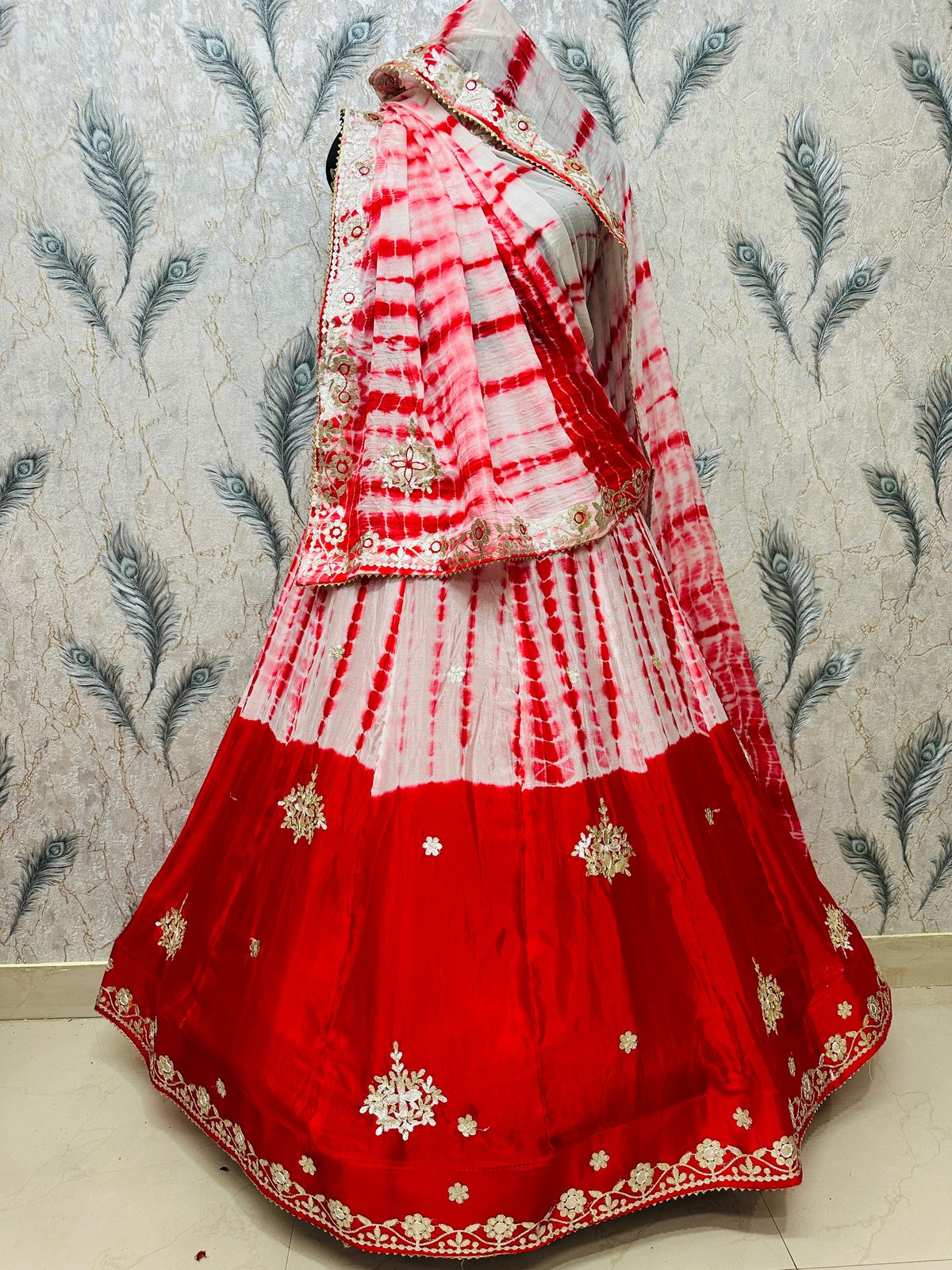 Rangrez Tie-Dye Silk Lehenga Set