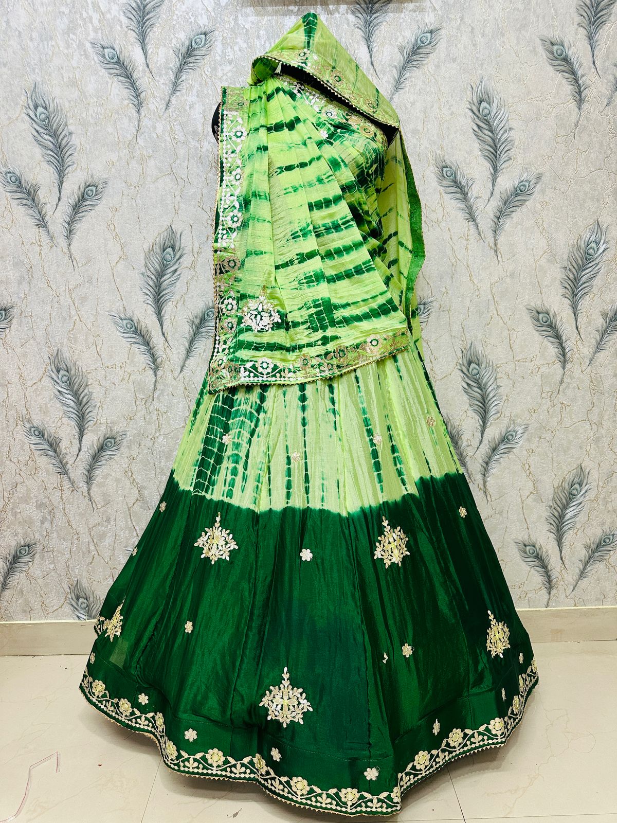 Rangrez Tie-Dye Silk Lehenga Set