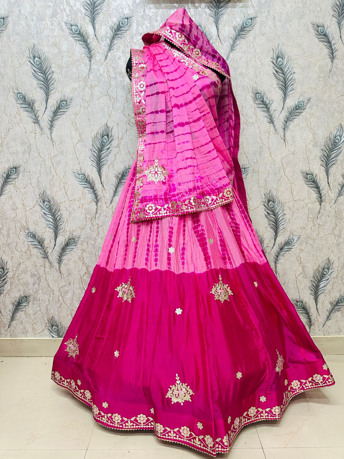 Rangrez Tie-Dye Silk Lehenga Set