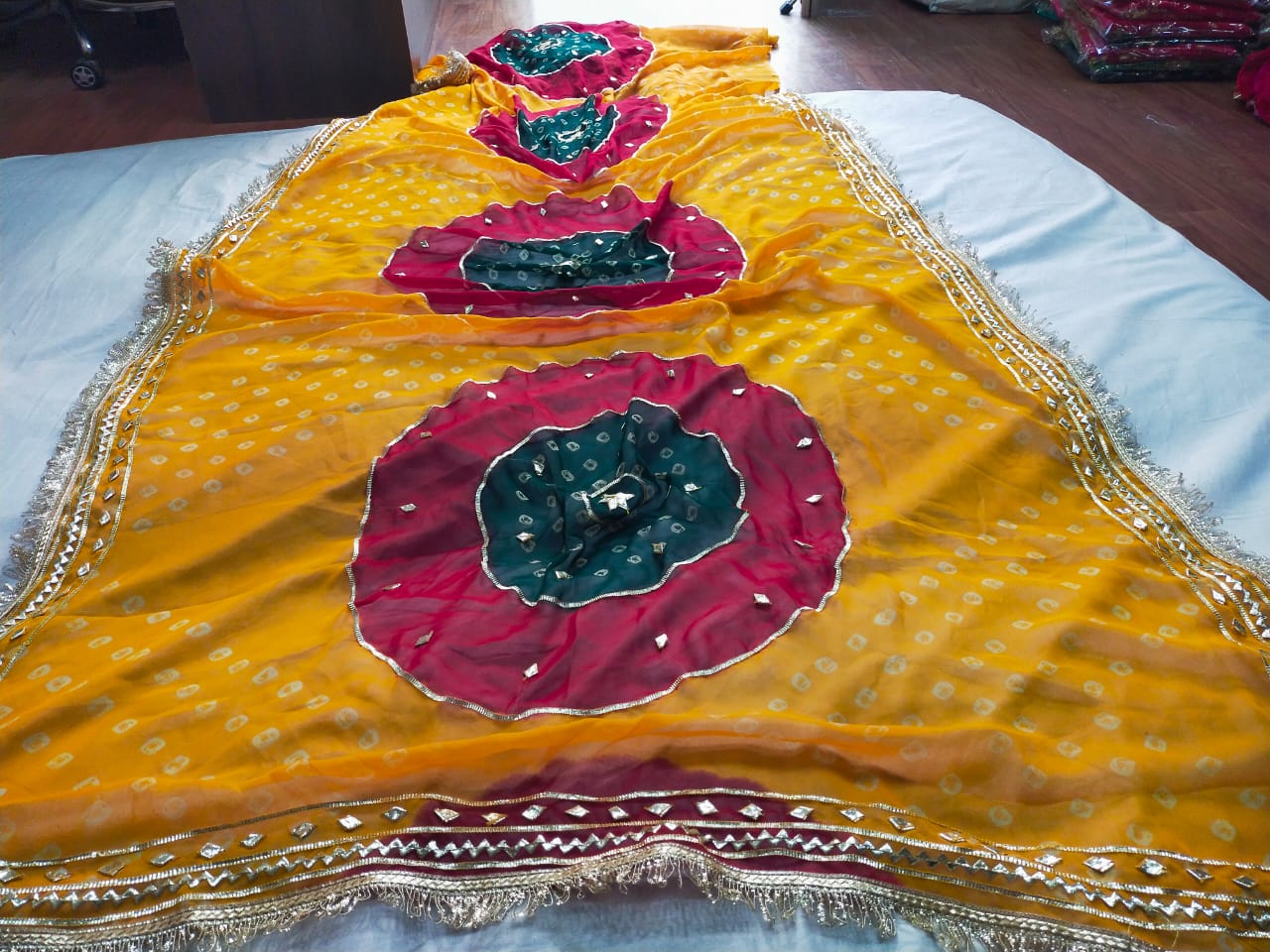 Gulnaar Bandhej Festive Saree
