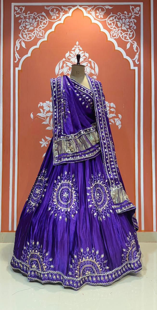 Wedding Lehenga for Bride with Traditional Zari & Mirror Work