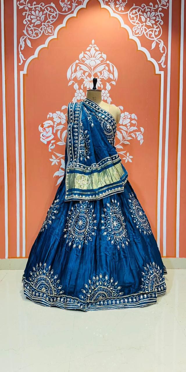 Wedding Lehenga for Bride with Traditional Zari & Mirror Work