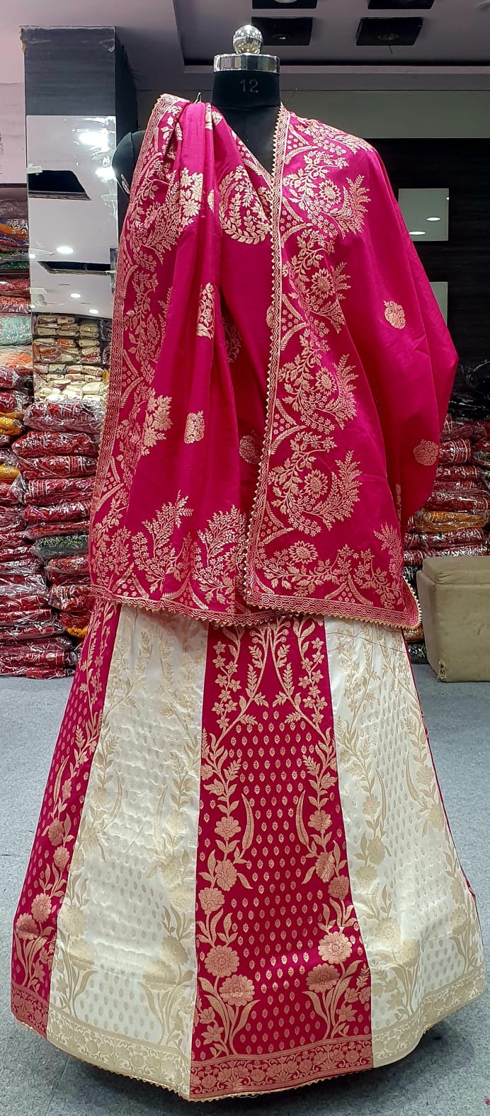 The Royal Heritage Collection: Hand-Woven Silk Lehenga