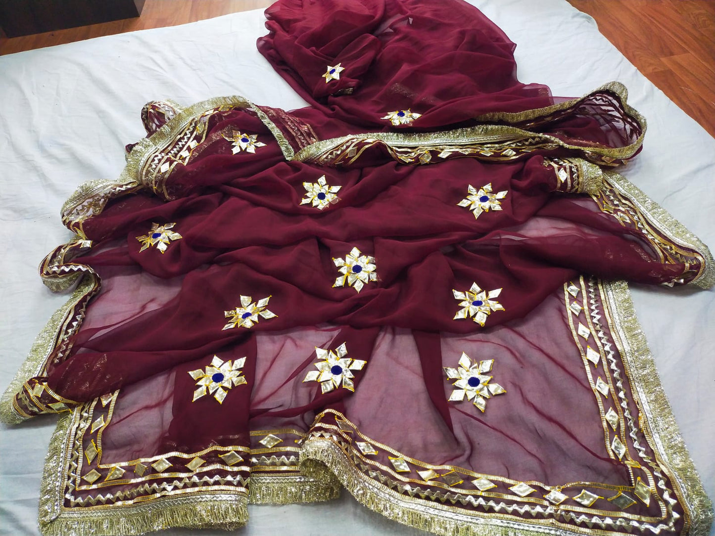 New Premium Pure Georgette Festive Saree with Traditional Gota Patti Work BY PCD