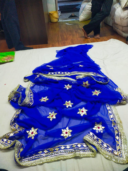 New Premium Pure Georgette Festive Saree with Traditional Gota Patti Work BY PCD