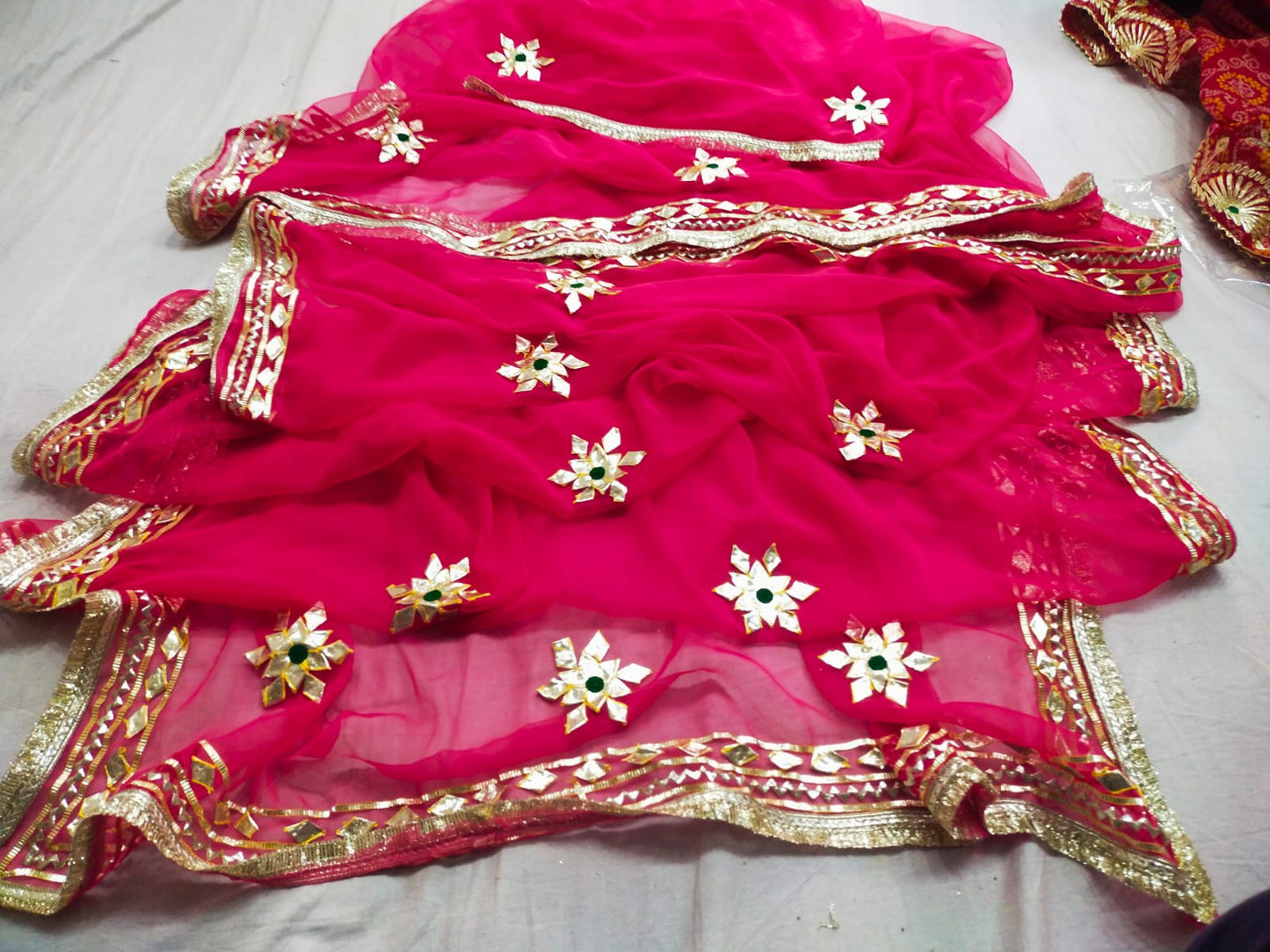 New Premium Pure Georgette Festive Saree with Traditional Gota Patti Work BY PCD