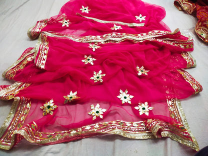 New Premium Pure Georgette Festive Saree with Traditional Gota Patti Work BY PCD