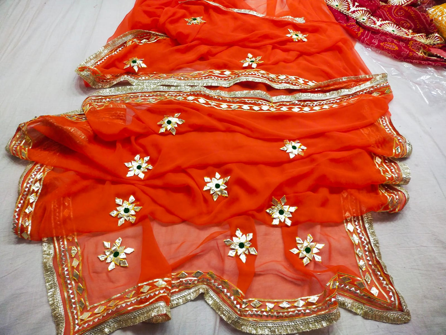 New Premium Pure Georgette Festive Saree with Traditional Gota Patti Work BY PCD