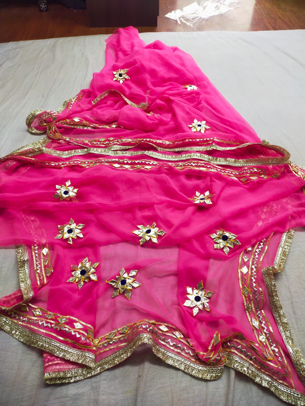 New Premium Pure Georgette Festive Saree with Traditional Gota Patti Work BY PCD