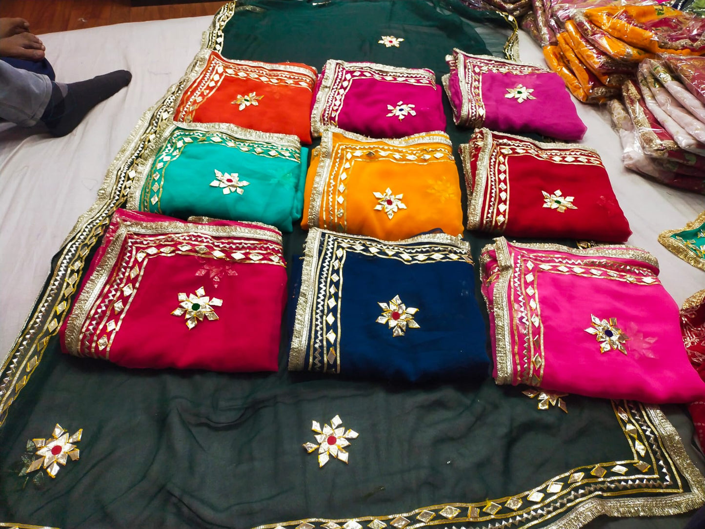 New Premium Pure Georgette Festive Saree with Traditional Gota Patti Work BY PCD