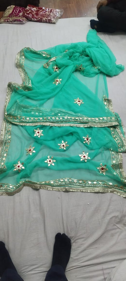 New Premium Pure Georgette Festive Saree with Traditional Gota Patti Work BY PCD