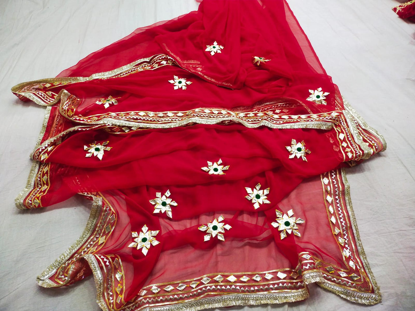 New Premium Pure Georgette Festive Saree with Traditional Gota Patti Work BY PCD