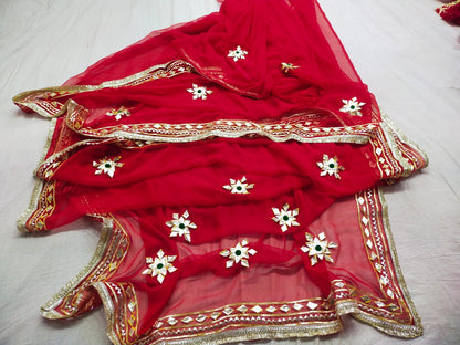 New Premium Pure Georgette Festive Saree with Traditional Gota Patti Work BY PCD