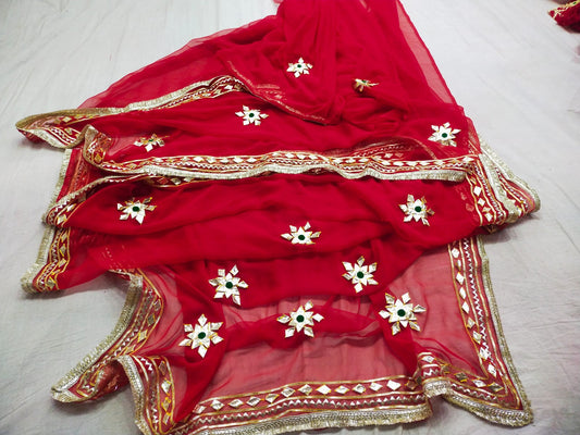 New Premium Pure Georgette Festive Saree with Traditional Gota Patti Work BY PCD