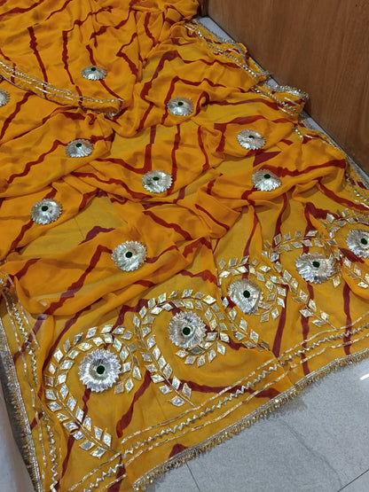 Royal georgette lehriya saree by PCD