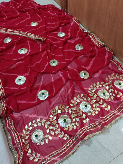 Royal georgette lehriya saree by PCD