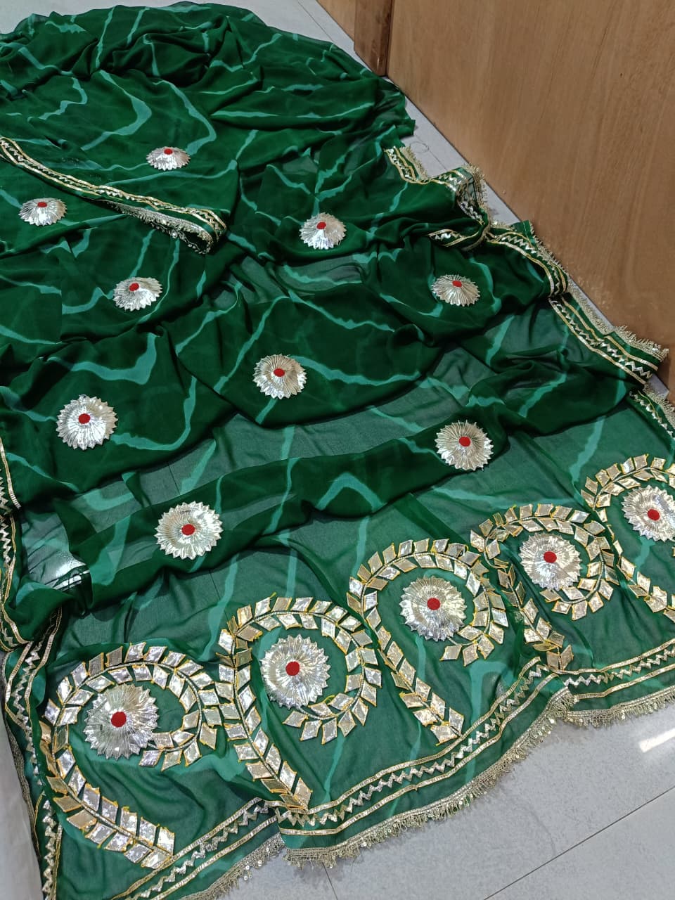 Royal georgette lehriya saree by PCD