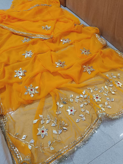 Royal georgette saree gota work by PCD