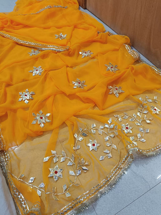Royal georgette saree gota work by PCD
