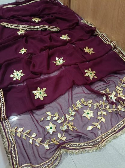 Royal georgette saree gota work by PCD