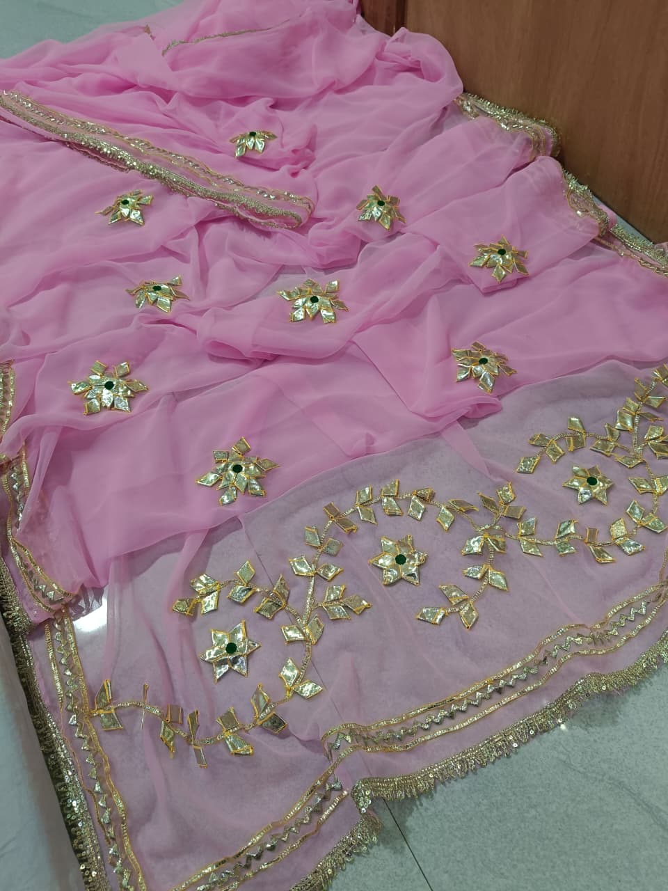 Royal georgette saree gota work by PCD