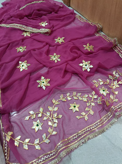Royal georgette saree gota work by PCD