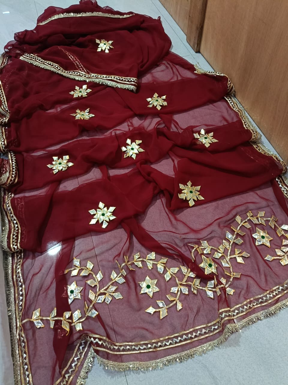 Royal georgette saree gota work by PCD
