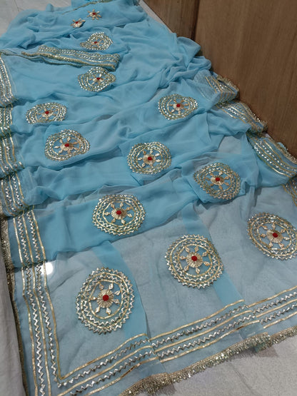 Georgette gota work sarees by PCD