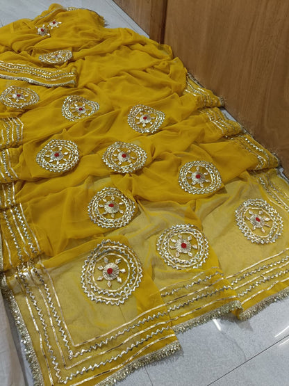 Georgette gota work sarees by PCD