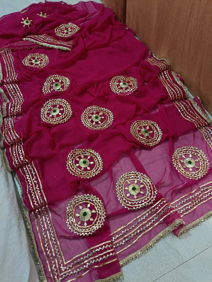 Georgette gota work sarees by PCD