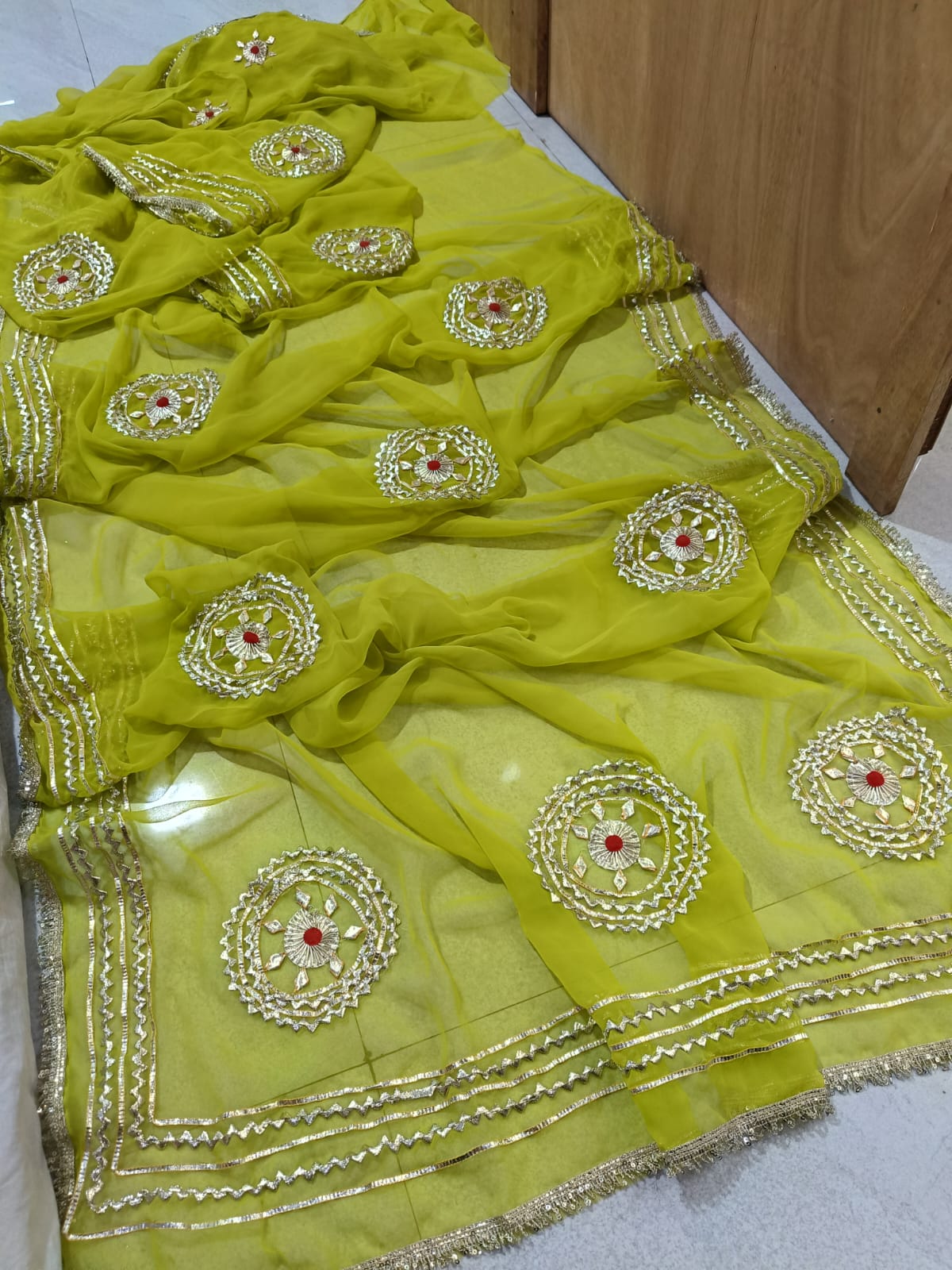 Georgette gota work sarees by PCD