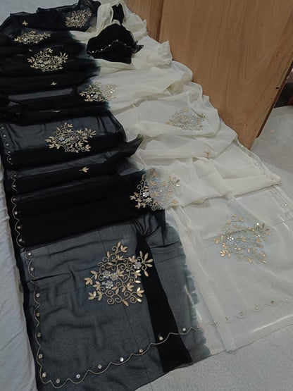 New Latest Chiffon Bollywood Style Gotapatti Work Saree