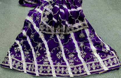New Graceful Leheriya Pattern Chinon Silk Lehenga with Exquisite Gotapatti Detailing BY PCD