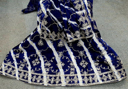 New Graceful Leheriya Pattern Chinon Silk Lehenga with Exquisite Gotapatti Detailing BY PCD