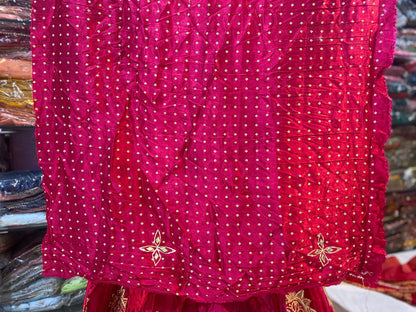 New Elegant Ethnic Gaji Silk Bandhani Lehenga Collection BY PCD